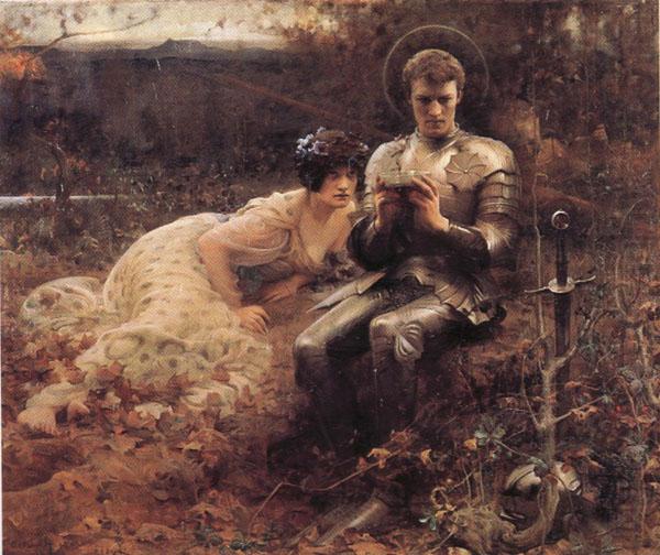 The Temptation of  Sir Percival, John William Waterhouse